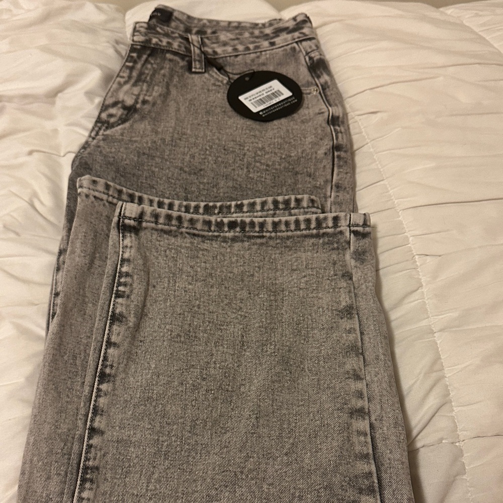 Low rise wide leg jeans white fox